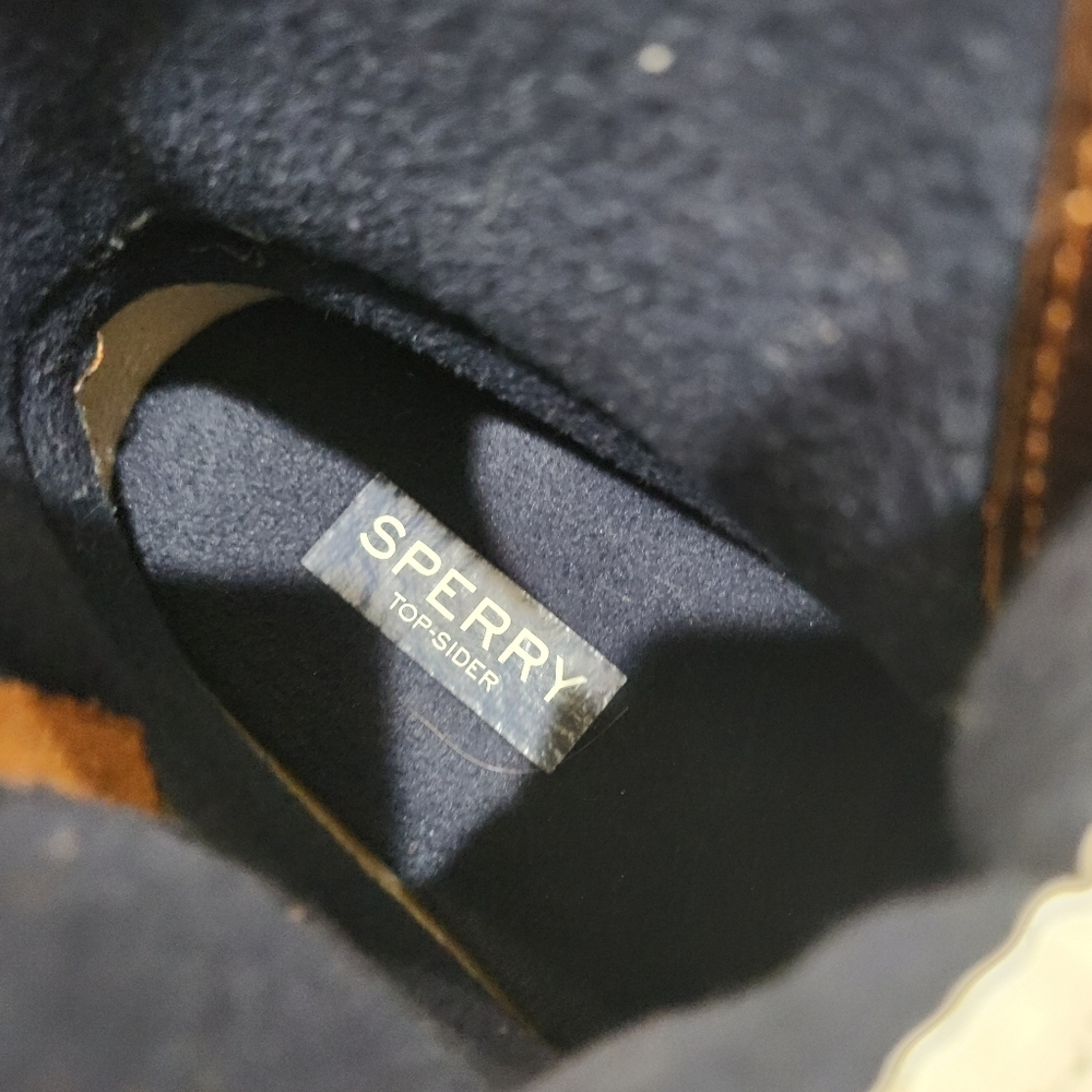 Sperry Women's Saltwater Duck Boots - Navy & Brown Waterproof Leather - Size 9.5 - Picture 7 of 8